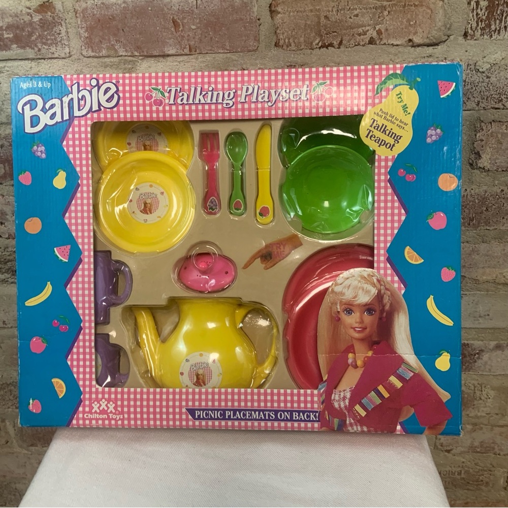 Barbie talking teapot playset tea set vintage